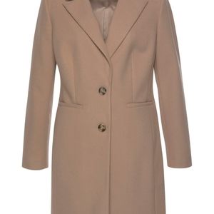 Lascana long button up coat in cognac (tan) color, size 4